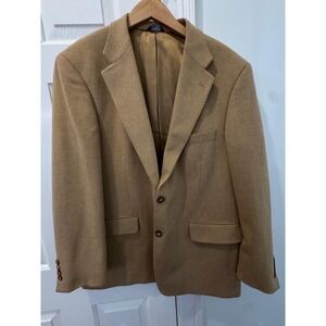 Bill Blass Mens 100% Camel Hair Blazer Tan Sport Coat 42R B1002
